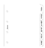 Filofax krajové výřezy rozřaďovače A-Z bílé 3 písmenka Mini