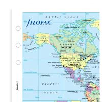 Filofax mapa světa politická časová pásma A5