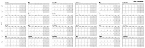 Filofax náplň do diáře formát A6 kalendář 2014-2017 AJ