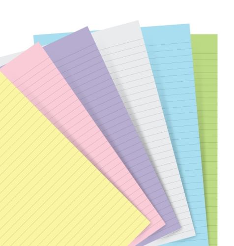 Filofax papír linkovaný pastelový A7 