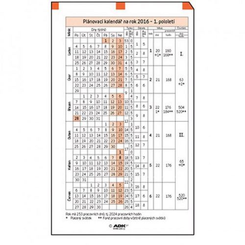 Náplň do diáře ADK A4 plánovací kalendář 2017