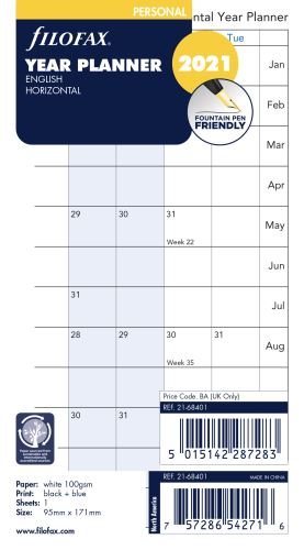 Filofax plánovací kalendář A6 2020 horizontální anglický